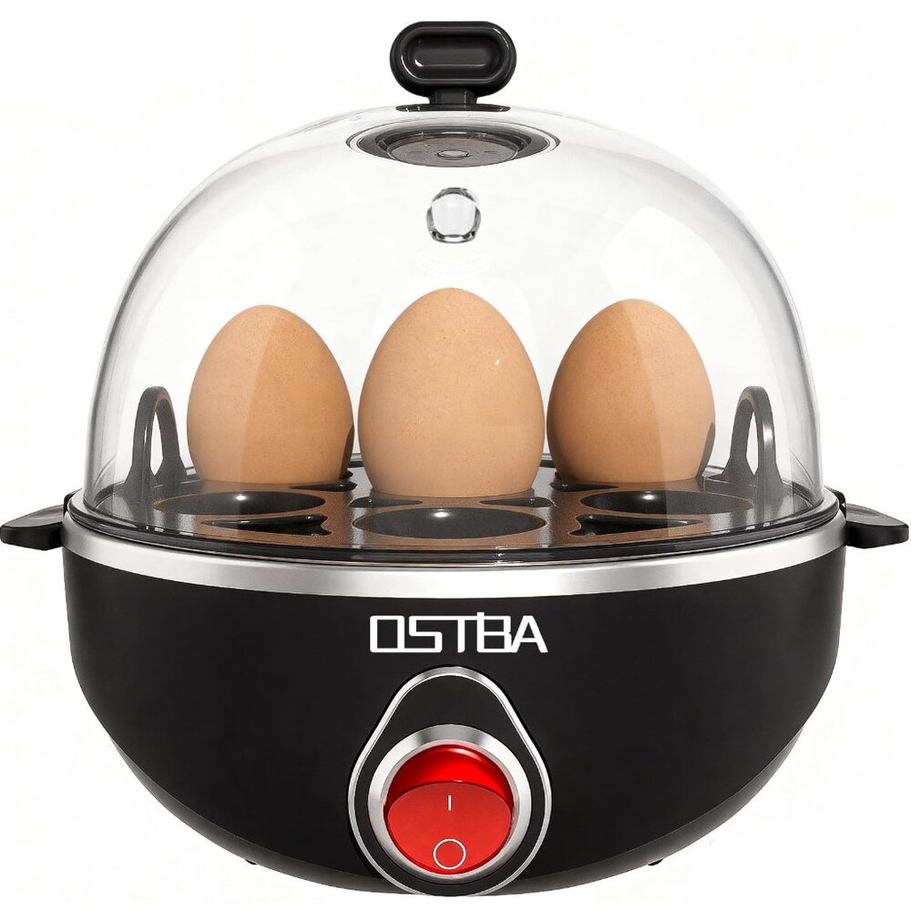 OSTBA Egg Cooker, 7-Egg Electric Boiler with Manual Switch, Overheat Protection,